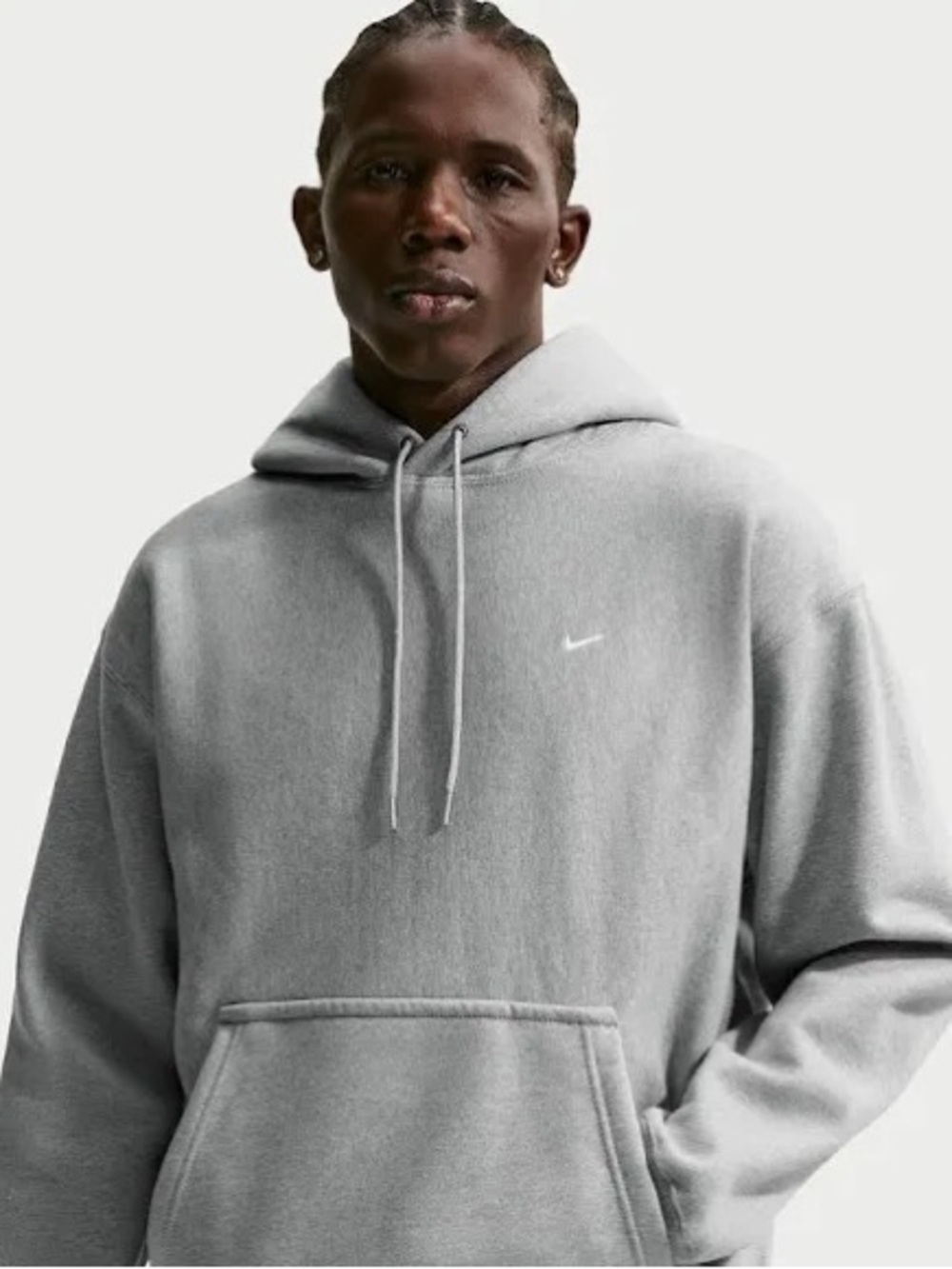 Nike Gray Pullover Hoodie with Swoosh Logo